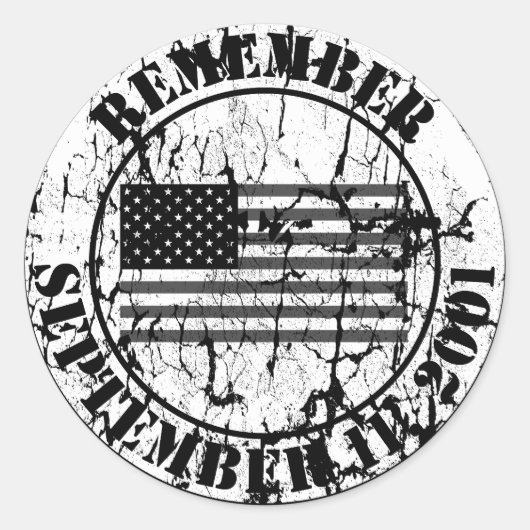 Denk aan 9/11 ronde sticker (Voorkant)