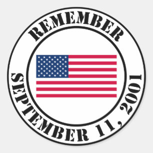 Denk aan 9/11 ronde sticker