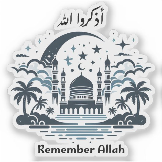 Denk aan Allah Sticker (Voorkant)