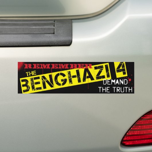 Denk aan Benghazi 4 Bumpersticker (Op auto)