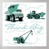 Denk aan Big Construction Vehicles Poster (Voorkant)