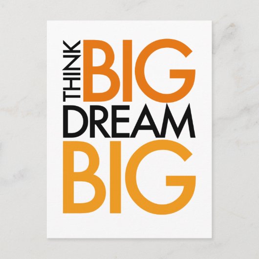DENK AAN BIG DREAM BIG! BRIEFKAART (Voorkant)
