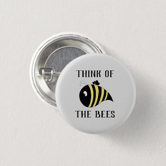 Denk aan bijenButton Ronde Button 3,2 Cm (Voorkant /achterkant)