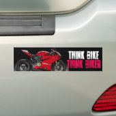 Denk aan Bike Graphic Bumpersticker (Op auto)