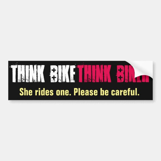 Denk aan Bike, ze Rides Bumpersticker (Voorkant)