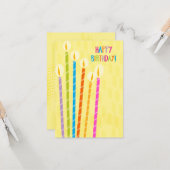 Denk aan Birthday Candles Kaart (Voorkant / Achterkant in situ)