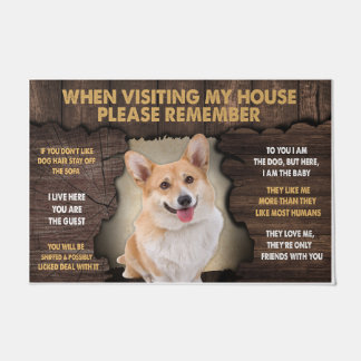 Denk aan Corgi als je mijn huis bezoekt Deurmat