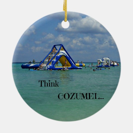 Denk aan Cozumel! Keramisch Ornament (Achterkant)