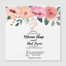 Denk aan de bloem bruiloft uitnodiging magneet