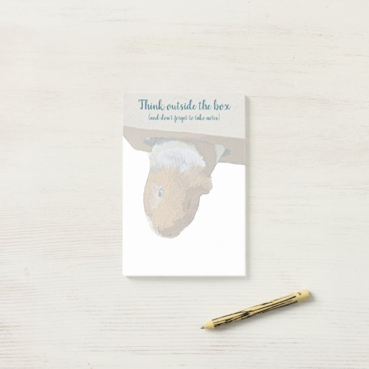 Denk aan de buitenzijde van de doos post-it® notes (Op bureau)