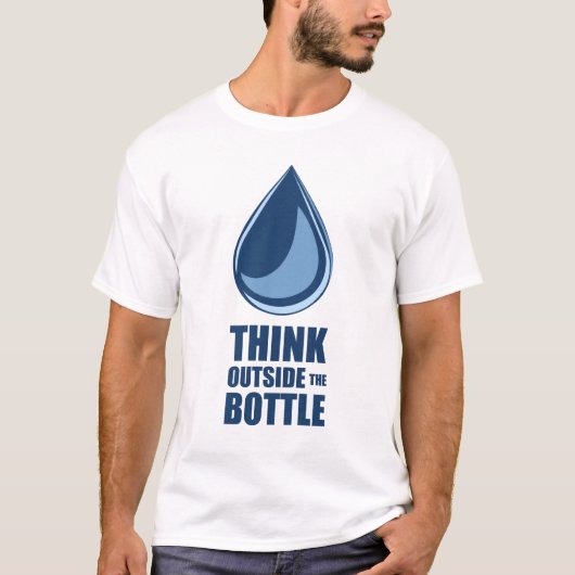 Denk aan de buitenzijde van de fles - Mannen witte T-shirt (Voorkant)