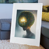 Denk aan de fantasiekunst van bomen poster