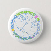 Denk aan de groene wereld ronde button 5,7 cm (Voorkant)