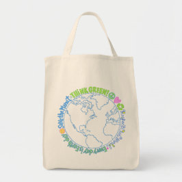 Denk aan de groene wereld tote bag