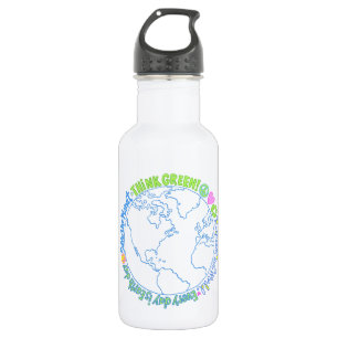 Denk aan de groene wereld waterfles
