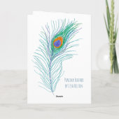 Denk aan de hand getrokken peacock-doether kaart (Achterkant)