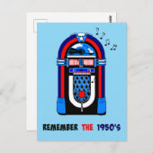 Denk aan de jaren 50, jukebox, briefkaart (Voorkant / Achterkant)