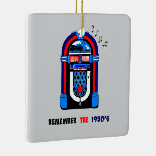 Denk aan de jaren 50, jukebox, keramisch ornament