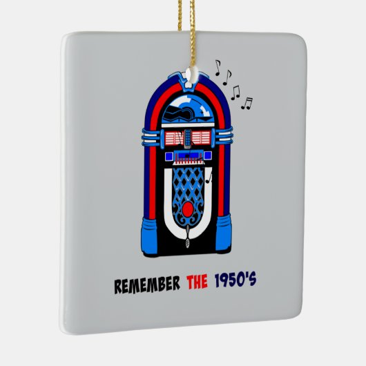 Denk aan de jaren 50, jukebox, keramisch ornament (Rechts)