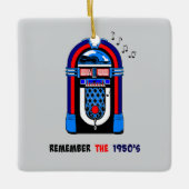 Denk aan de jaren 50, jukebox, keramisch ornament (Voorkant)