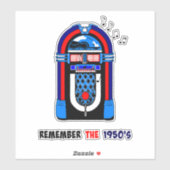 Denk aan de jaren 50, jukebox, sticker (Vel)