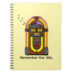 Denk aan de jaren 60 en Jukebox Music. Notitieboek