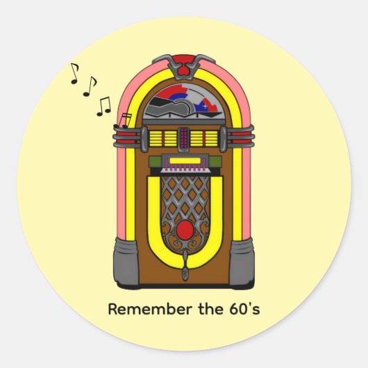 Denk aan de jaren '60 ronde sticker (Voorkant)