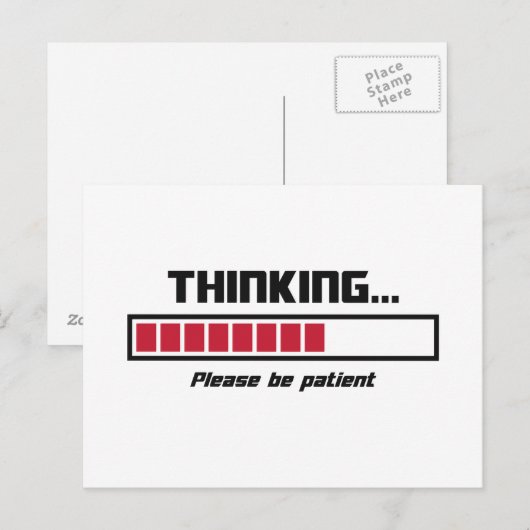 Denk aan de laadbalk. Wees geduldig. Briefkaart (Voorkant / Achterkant)