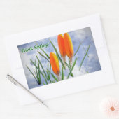 Denk aan de lente. Crocus Flower Thru Snow Rechthoekige Sticker (Envelop)