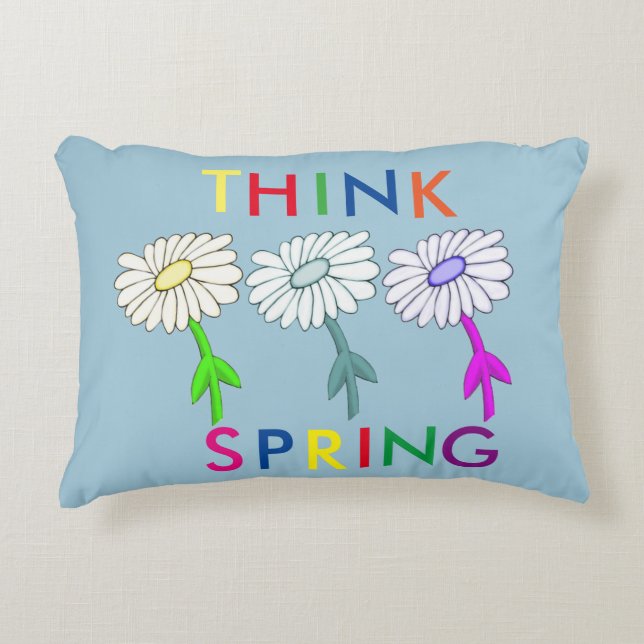 Denk aan de lente-Daisy Accent Pillow Decoratief Kussen (Voorkant)