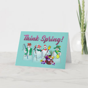Denk aan de lente met sneeuwpoppen en pansies begr kaart