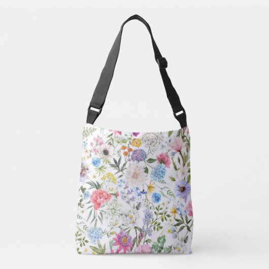 Denk aan de lente Mooie Floral Crossbody Tas (Voorkant)