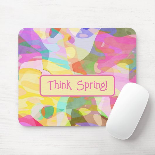Denk aan de lente! Pastel Abstract Art Design Muismat (Met muis)
