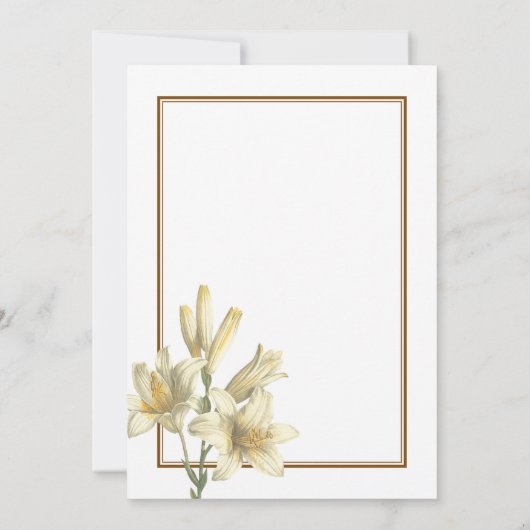 Denk aan de Lilies Bereavement Dank je wel Kaart (Achterkant)