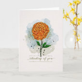 Denk aan de Oranje Waterverf Bloedvlakkere Kaart (Gele Bloem)