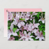 Denk aan de paarse bloemen van Clematis Briefkaart (Voorkant / Achterkant)