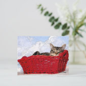 Denk aan de paarse verkoudheid in de keuken. briefkaart (Staand voorkant)