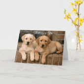 Denk aan de Puppy-kaart van uw Labrador Retriever Kaart (Gele Bloem)