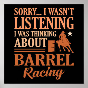 Denk aan de racepaardenraces van Barrel Racer Ra Poster