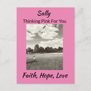 Denk aan de roze borstkanker Faith Hope Love Briefkaart
