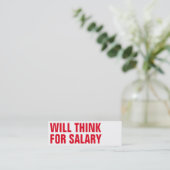 denk aan de salariskunstenaar mini visitekaartje (Staand voorkant)