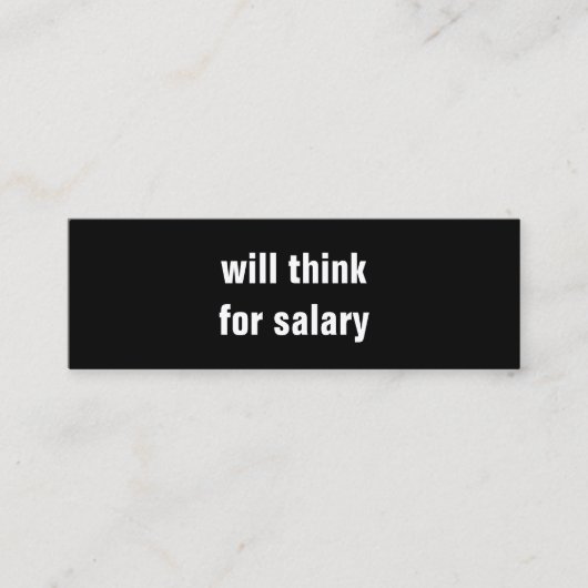 denk aan de salariskunstenaar mini visitekaartje (Voorkant)