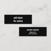 denk aan de salariskunstenaar mini visitekaartje (Voorkant / Achterkant)