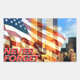 Denk aan de terroristische aanslagen van 11 septem rechthoekige sticker