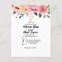 Denk aan de uitnodiging voor de bloemenbruiloft