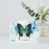 Denk aan de Victoriaans stijl You Blue Butterfly Briefkaart (Staand voorkant)