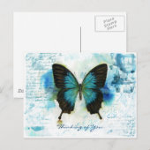 Denk aan de Victoriaans stijl You Blue Butterfly Briefkaart (Voorkant / Achterkant)