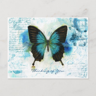 Denk aan de Victoriaans stijl You Blue Butterfly Briefkaart