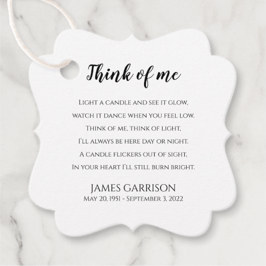 Denk aan de viering van de Life Candle Bedankjes Labels (Voorkant)