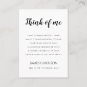 Denk aan de viering van het levensdenkkaartje plaatskaartje (Voorkant)